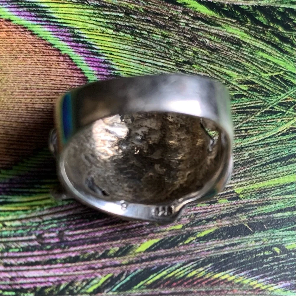 Vintage Woodland Goddess Marcasite sterling silver ring